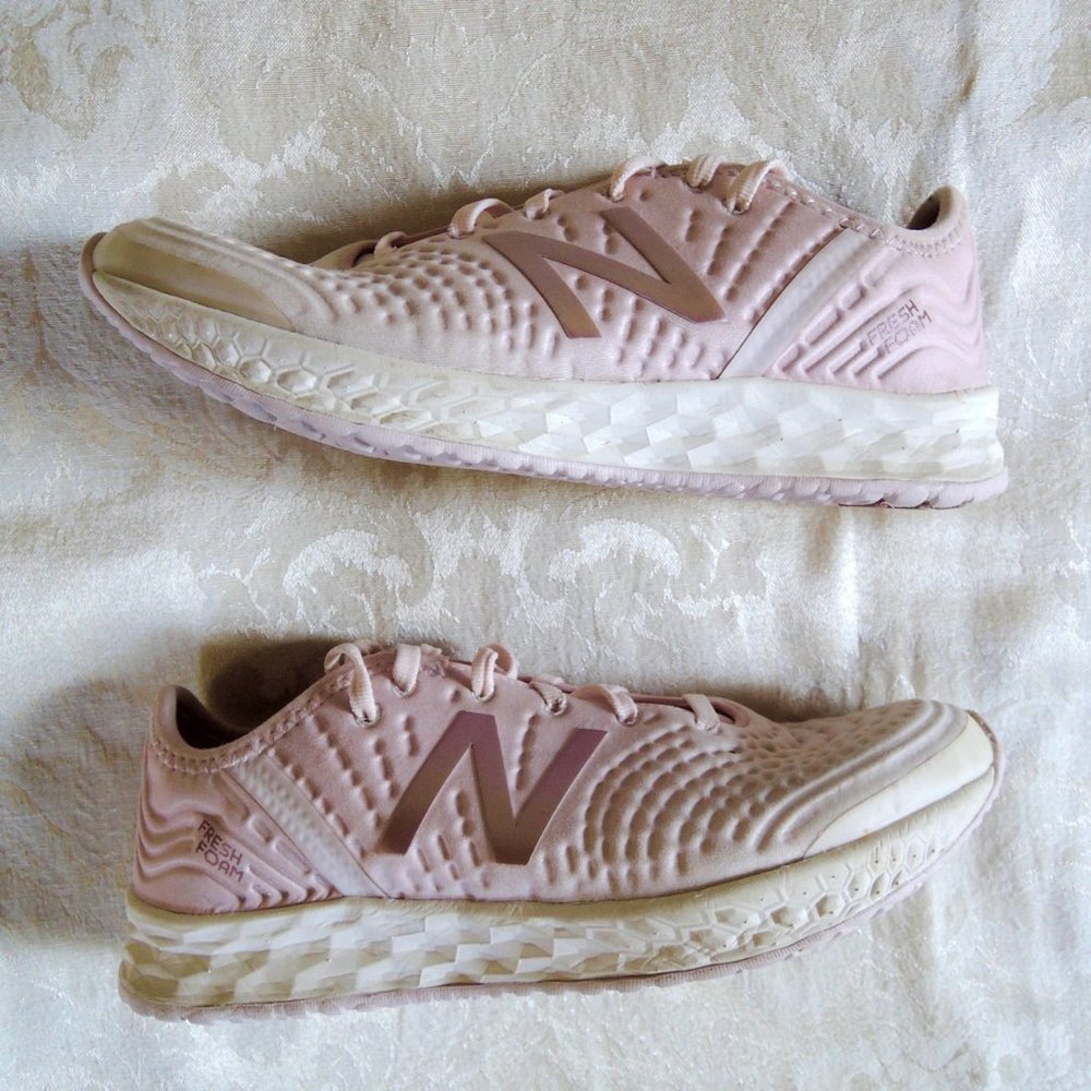 New Balance Pink & White Fresh Foam Athletic Running Shoes 6.5